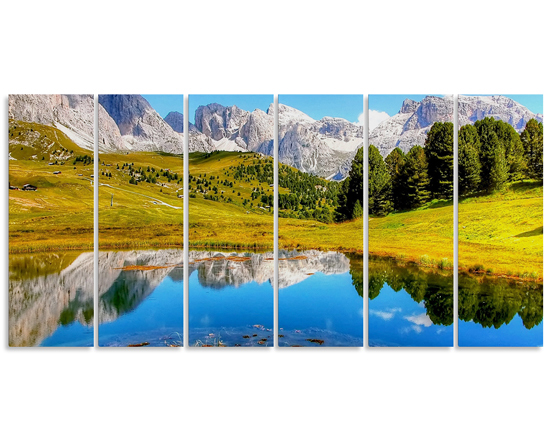 Tela suddivisa in 6 pannelli con stampa di paesaggio