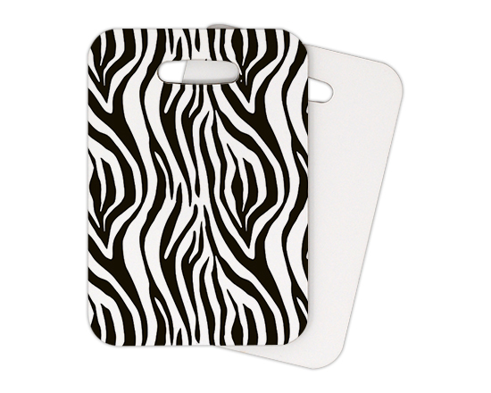 Etichetta da viaggio in legno personalizzata con grafica zebrata