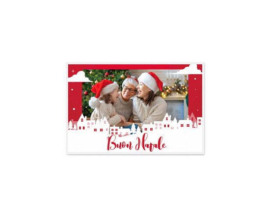 Paesaggio natalizio su biglietto auguri personalizzato