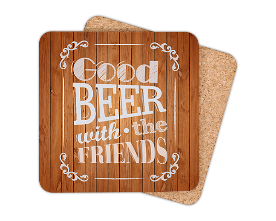 Il sottobicchiere in masonite con grafica per boccale di birra