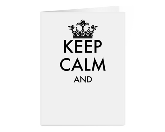 Card con scritta Keep calm personalizzabile