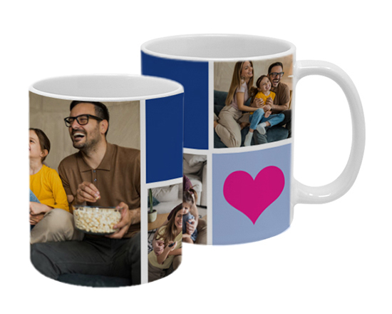 tazza collage con foto di famiglia