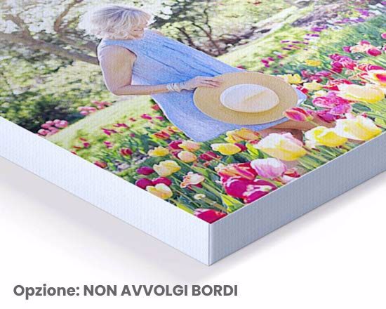 stampa su tela opzione non avvolgi bordi
