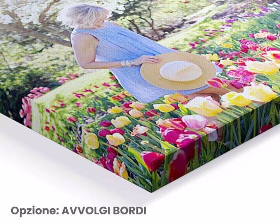 stampa su tela opzione avvolgi bordi