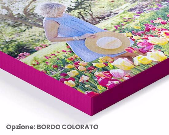 stampa su tela opzione bordo colorato