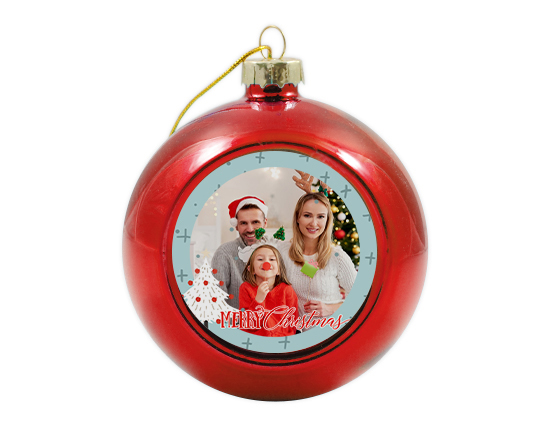 Pallina di natale in vetro con foto alberello