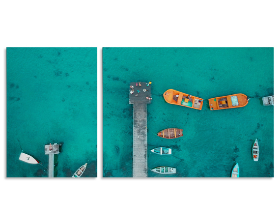 Ritratto panoramico di una bellissima inquadratura stampata su pannelli moderni