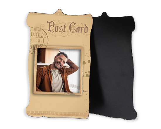 Pergamena magnetica personalizzata con foto e grafica post card