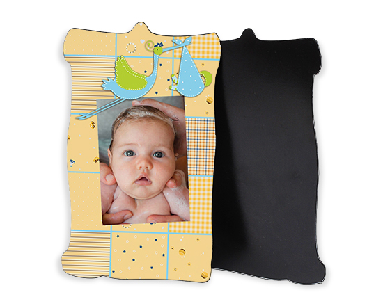 Pergamena in masonite con grafica nascita e foto