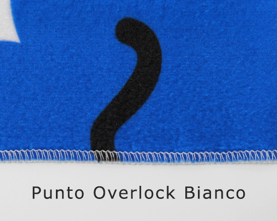 pile con punto overlock bianco