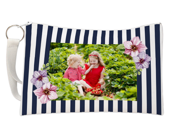 Pochette con grafica blue bands