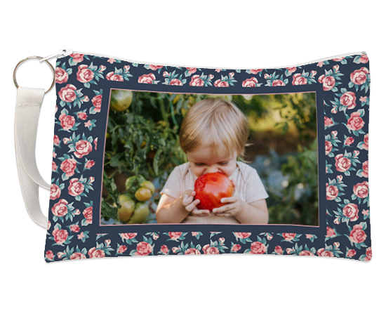 Pochette con grafica rose e foto
