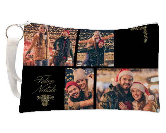 Pochette con grafica dark collage