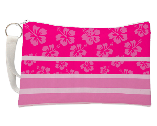 Pochette con grafica hawaii rosa