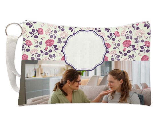 Pochette con grafica texture rose