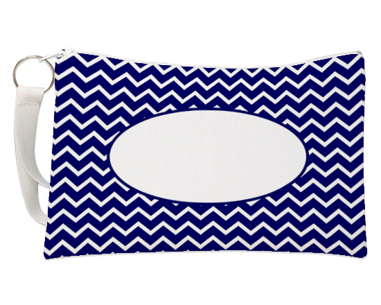 Pochette con grafica zig zag blu
