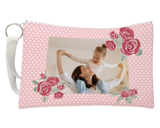 Pochette con grafica rose e foto personalizzata