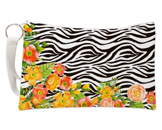 Pochette zebrato con fiori