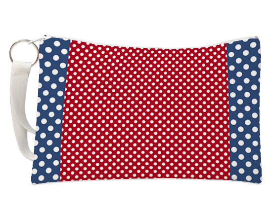 Pochette con grafica pois bianchi
