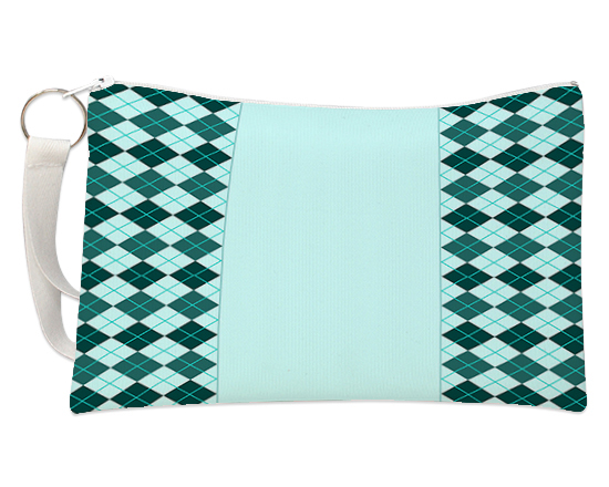 Pochette con grafica rombi verdi