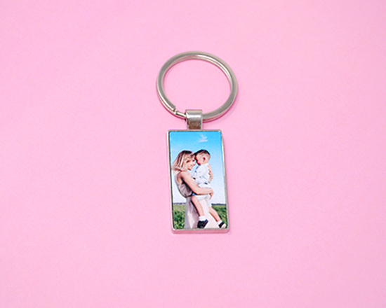 Portachiavi fronte retro in metallo personalizzato