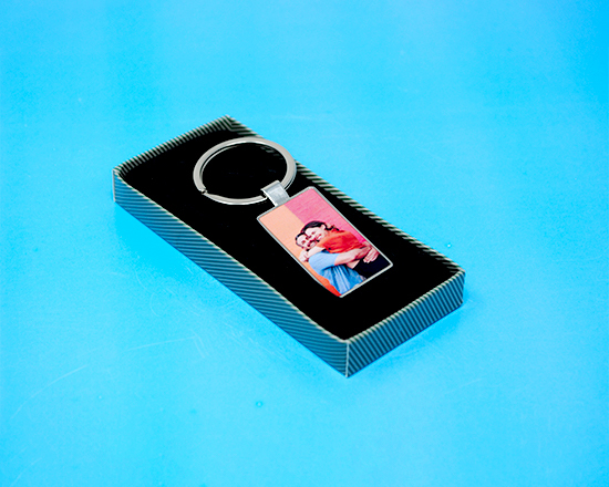 Portachiavi fronte retro in metallo scatola aperta