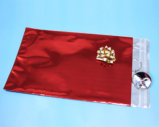 Portachiavi rotondo grande in metallo con confezione regalo