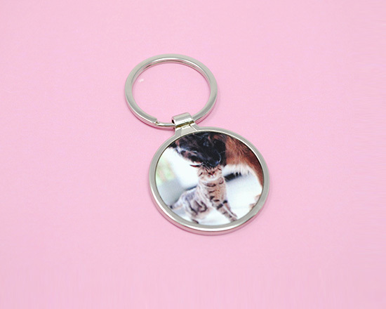 Portachiavi rotondo grande in metallo personalizzato