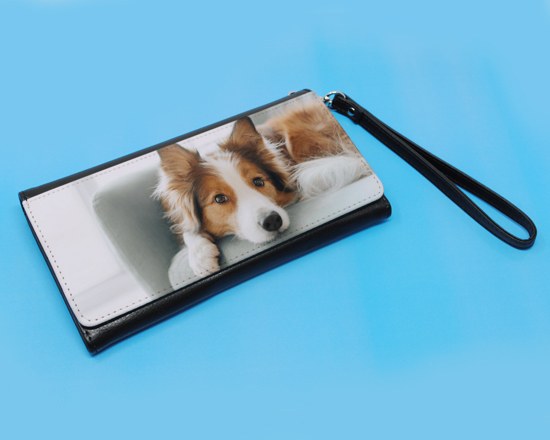 Portafoglio deluxe da donna personalizzato con foto di cane