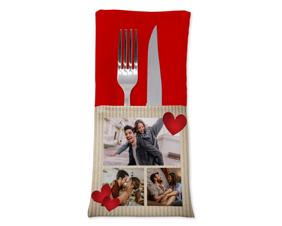 Grafica romantica su portaposate in stoffa