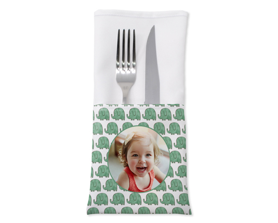 Portaposate in Stoffa Elefanti verdi