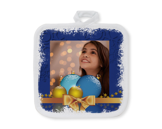 Il fiocco dorato con palline natalizie per la tua presina