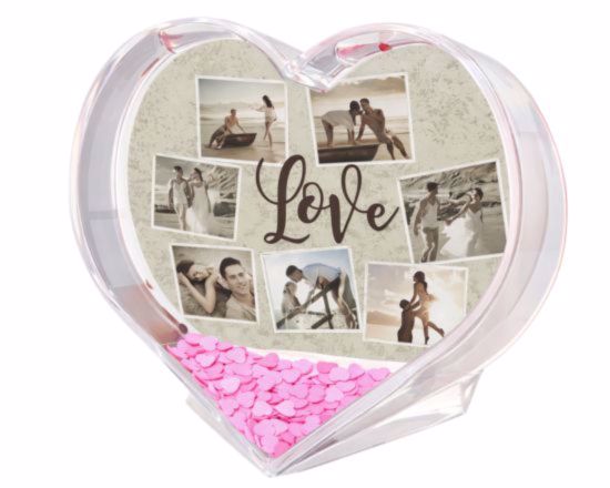 palla di neve cuore grafica crazy collage