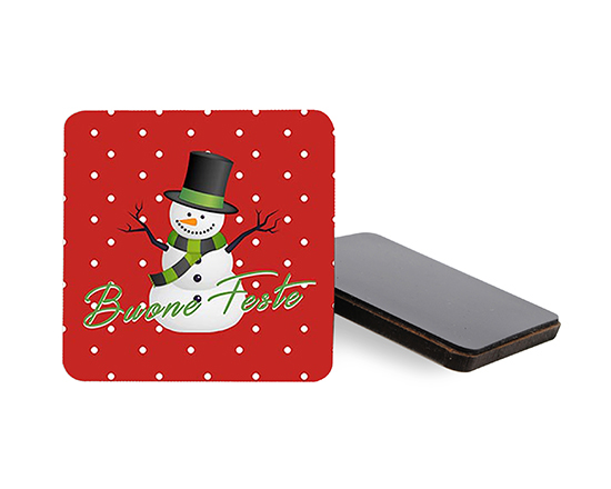 Calamita quadrata in masonite Pupazzo di neve