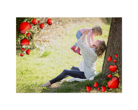 Puzzle A3 con foto e grafica a cuori