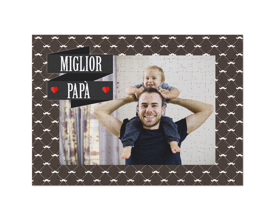 Puzzle A3 con foto e grafica per la festa del papà