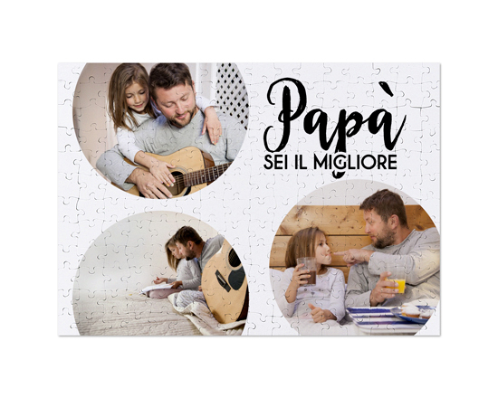 Puzzle A3 con foto e grafica Papà sei il migliore