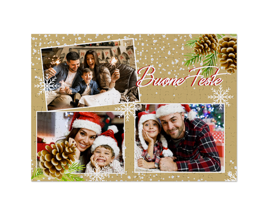 Puzzle A3 grafica Pigne natalizie e collage di foto