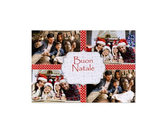 Puzzle formato A4 collage 4 riquadri buon natale