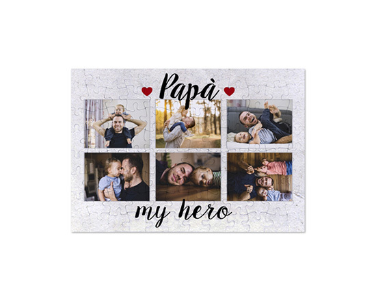 Puzzle formato A4 con grafica collage per il papa