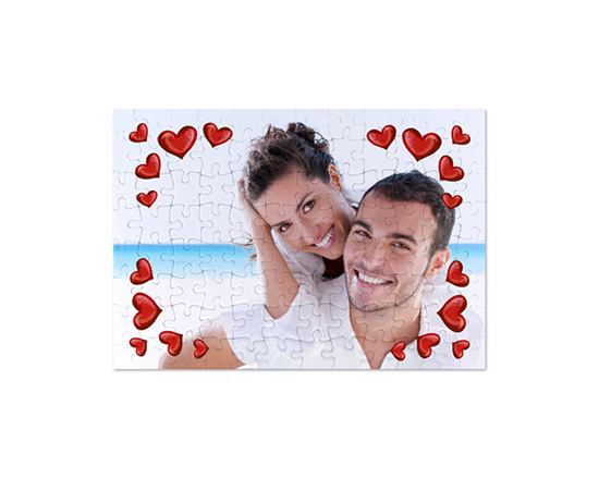 Puzzle formato A4 con Cuori rossi