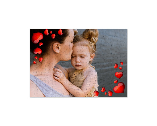 Puzzle formato A4 con cuori angolari