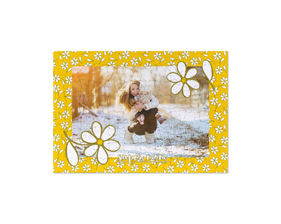 Puzzle formato A4 con grafica con margherite
