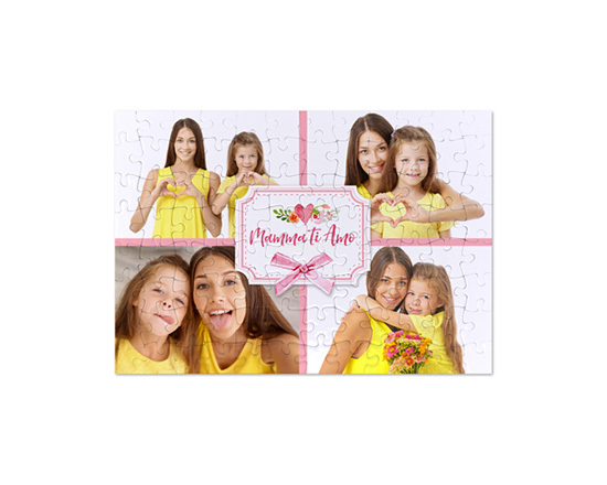 Puzzle formato A4 4 riquadri con Nastro rosa