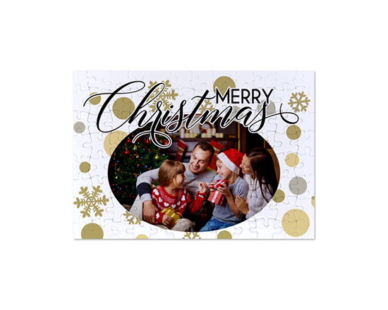 Puzzle formato A4 con grafica natalizia e pois