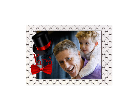 Puzzle formato A4 con grafica con baffi e cappello