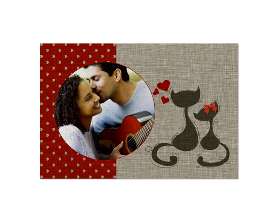 Puzzle in legno big con grafica di gattini innamorati