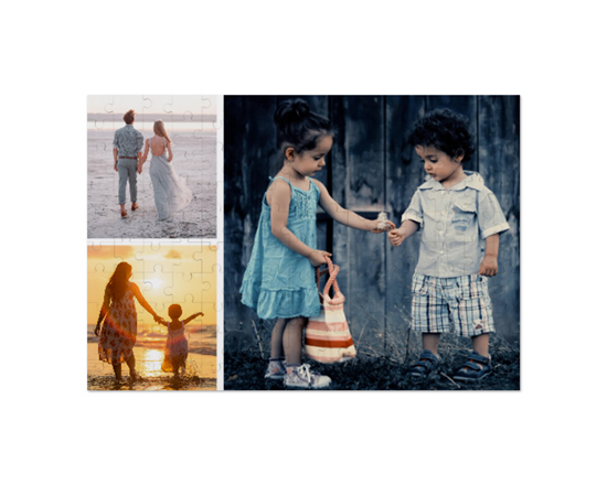 Puzzle Big in legno con grafica Collage