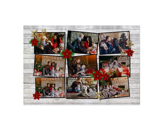 Puzzle in legno 25x36 cm collage natalizio 9 riquadri