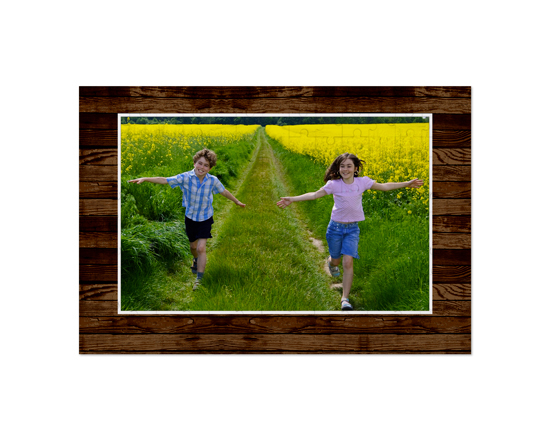 Puzzle in legno 25x36 cm grafica effetto legno